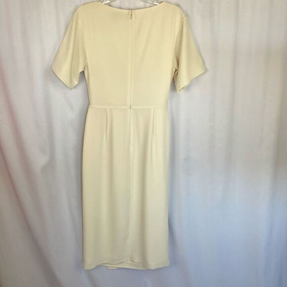 NWT Polo Ralph Lauren Midi Dress Cream White Faux Wrap Women 4 Classy Designer - Picture 17 of 17